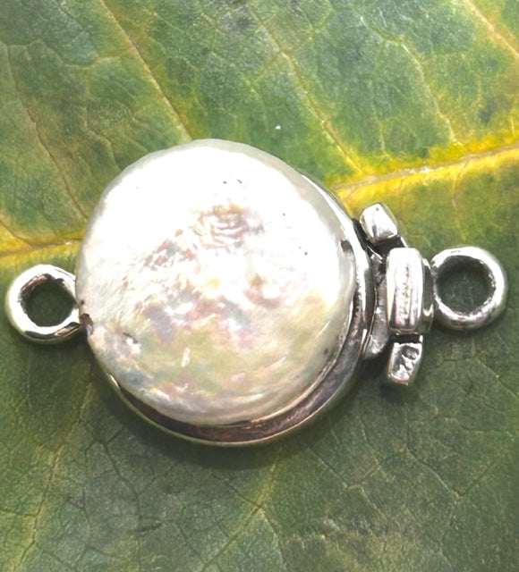 Sterling Silver Fresh Water Pearl Box Clasp 1 Strand Round Shape