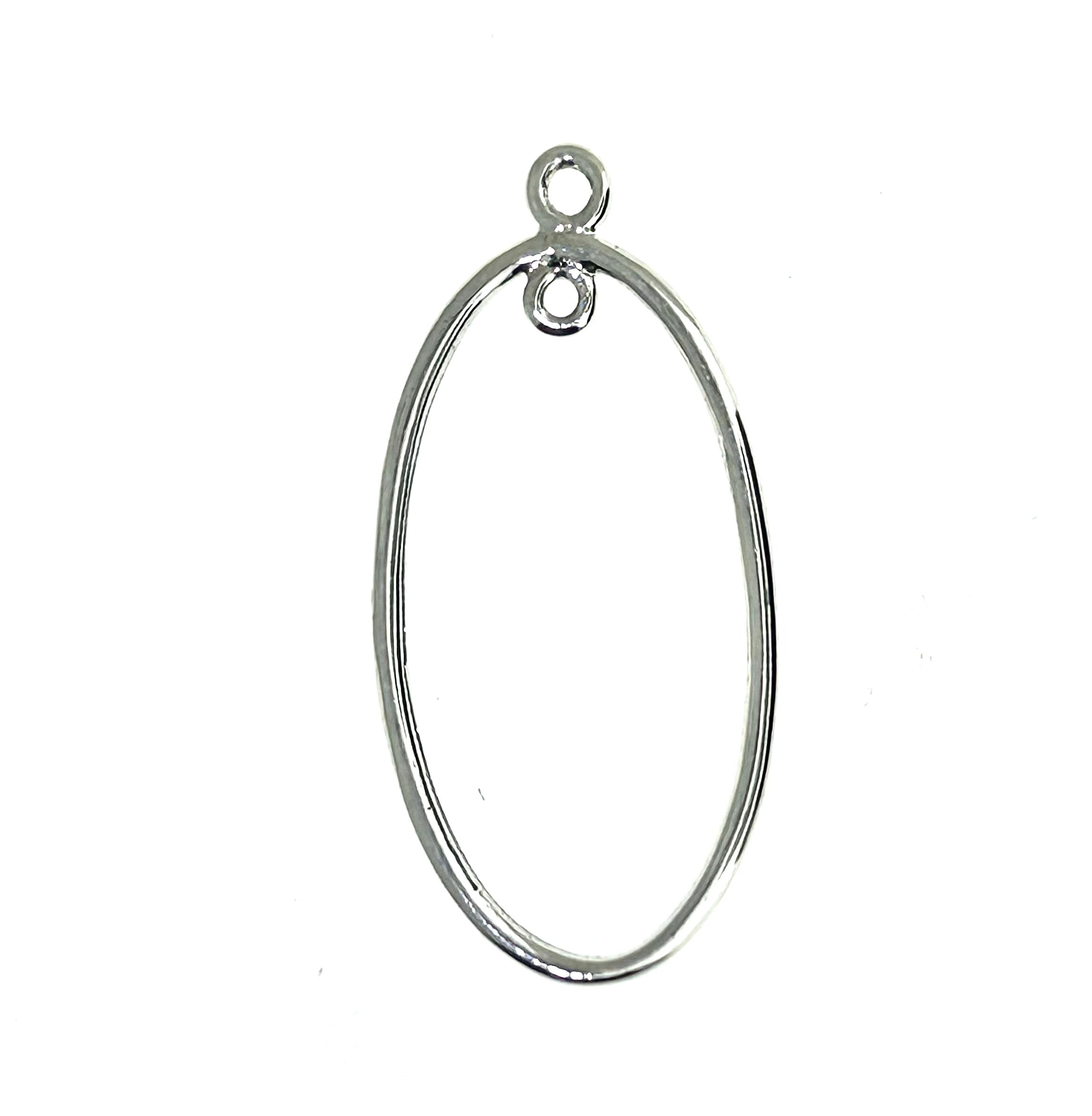 SCom10-Sterling Silver Earring/Pendant Component Oval Shape