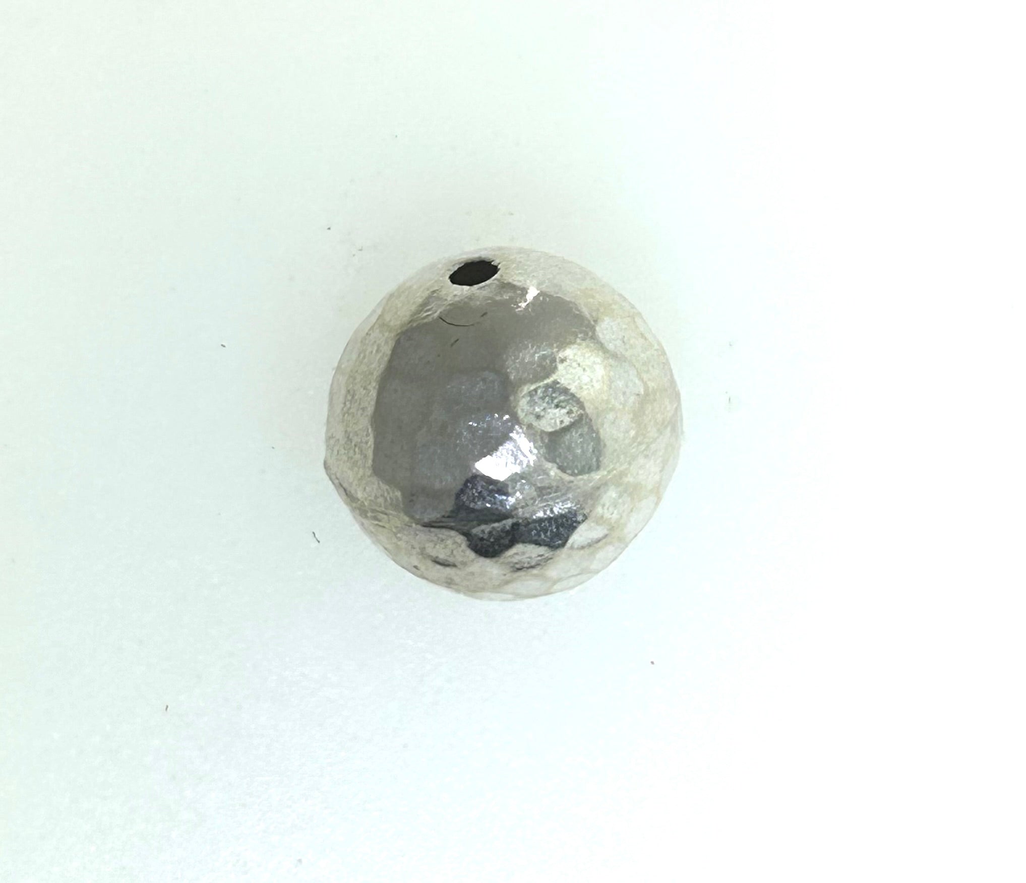 SB023- Hill Tribe Silver  Bead .Round Hammer Bead 16  mm