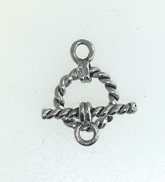 TG021 -Sterling Silver Toggle Clasp twisted round shape