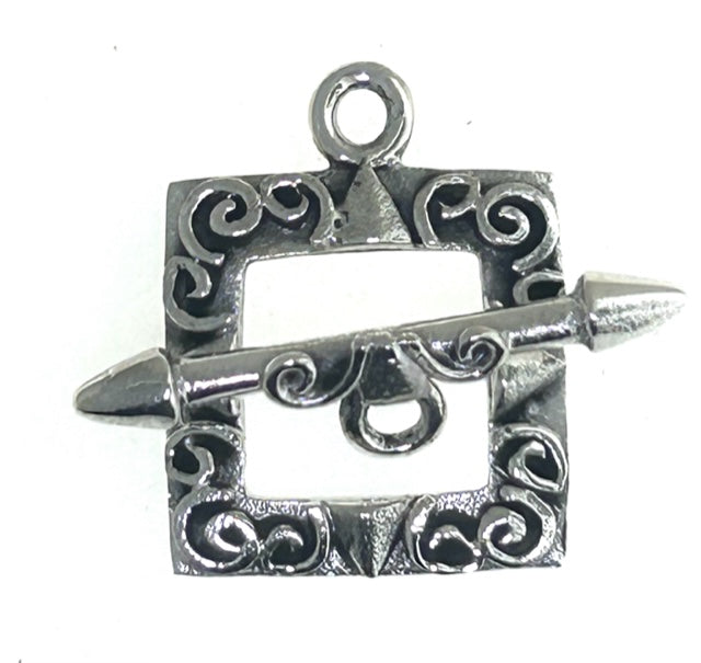 TG023 -Sterling Silver Toggle Clasp Square Shape