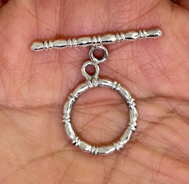 TG025 -Sterling Silver Toggle Clasp Bamboo Design