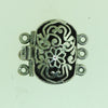 Boxs019- Sterling Silver Oval Flower Box Clasp 3 strands