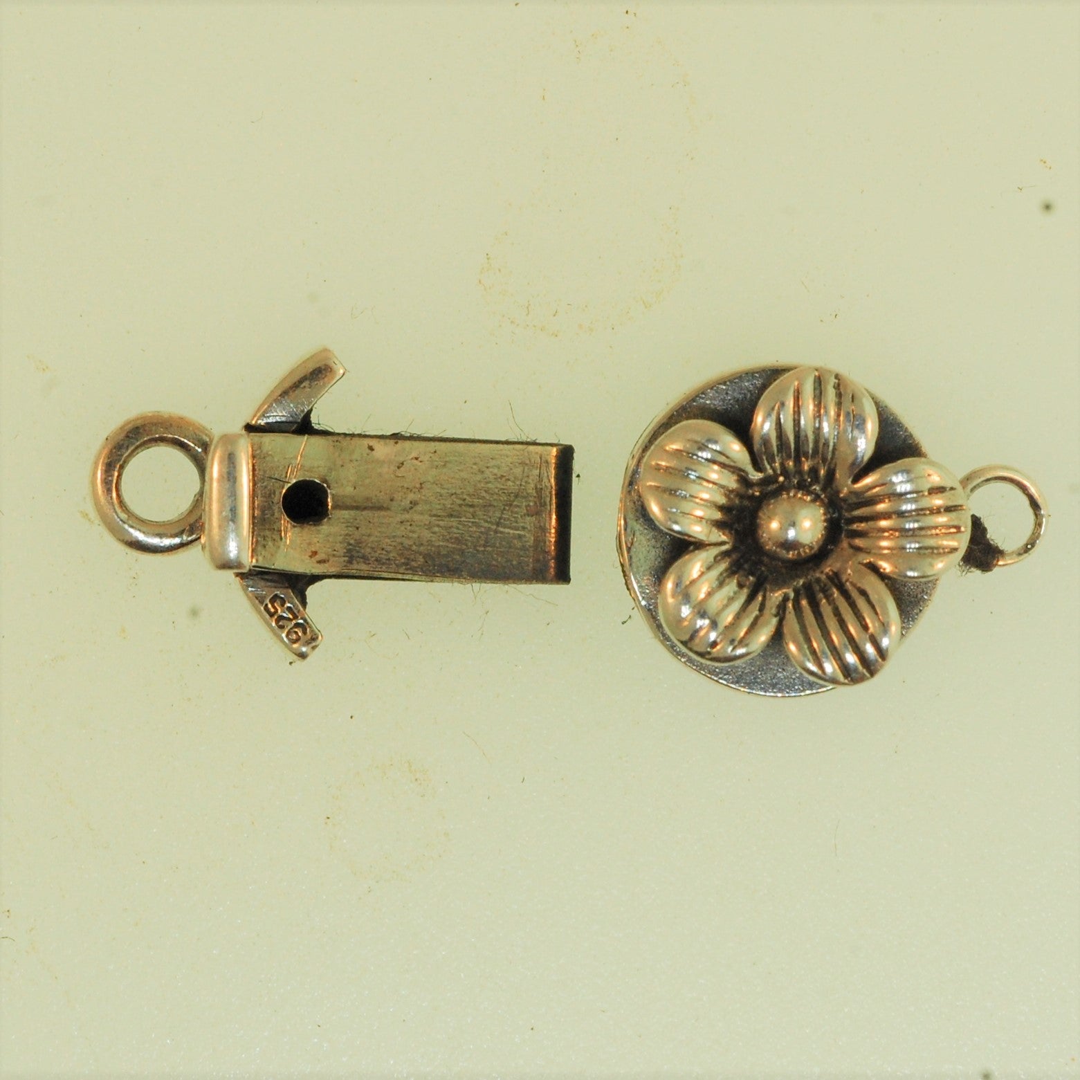 Boxs012 - Sterling Silver Small Flower Box Clasp