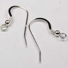 EW2 - Sterling Silver Earring Hooks With Coil and Bead 20 Pcs