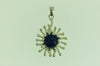PS010- Sterling Silver Sun Burst Pendant with Lapis