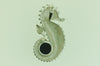 Load image into Gallery viewer, PS011- Sterling Silver Sea Horse Pendant with Black Onyx