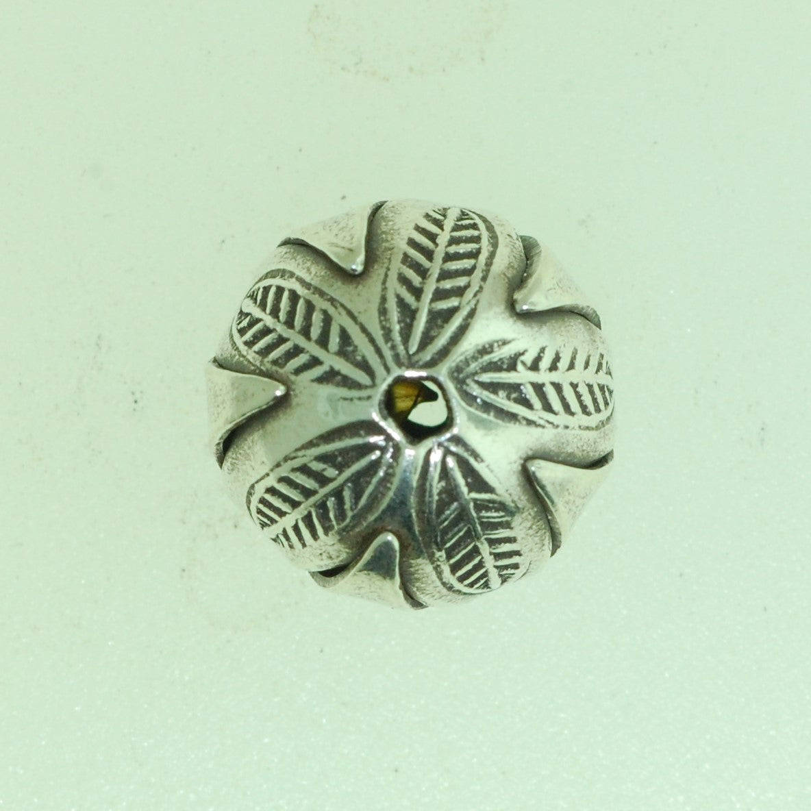 SB002 - Hill Tribe Silver Leaf Bead