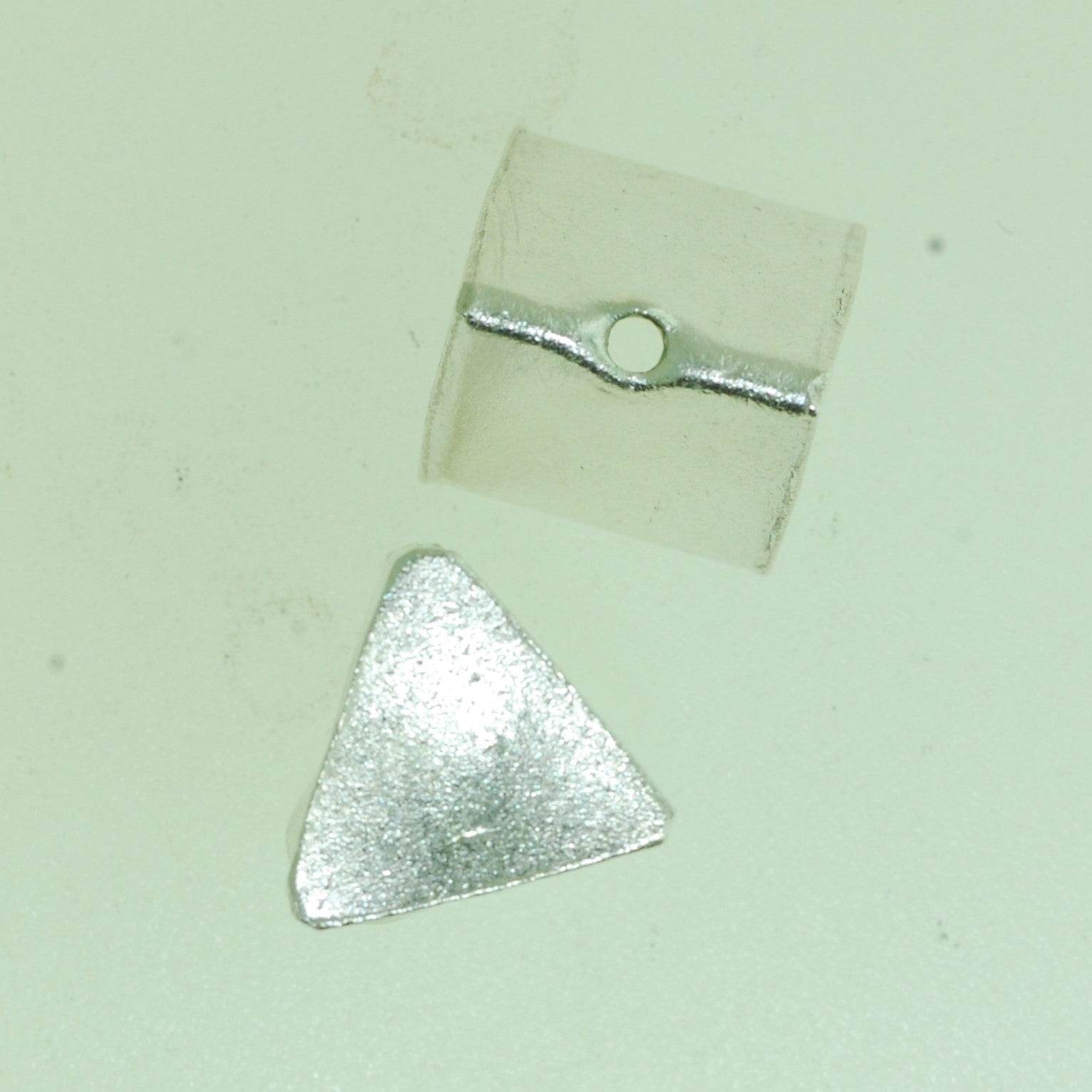 SB017 - Hill Tribe Silver  Bead Triangle Shape