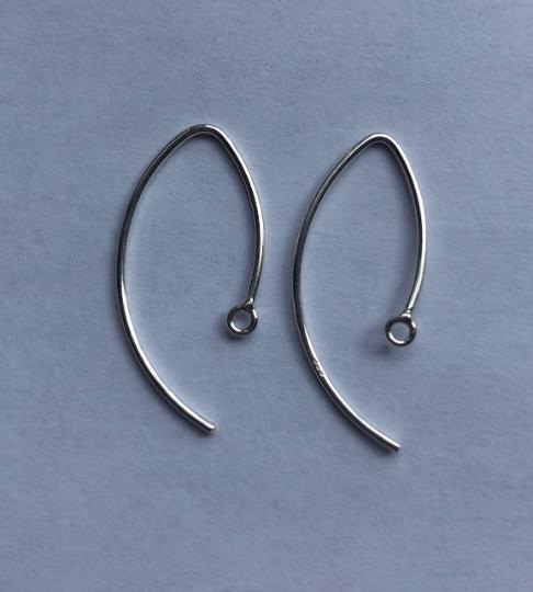 EW3- Sterling silver V shape ear wire. Earring Wires. Good quality handmade ear wire.Price per 5 pairs.