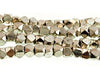 BrassNugget02 - 3.5 mm Faceted Brass Nuggets with Silver Plated.