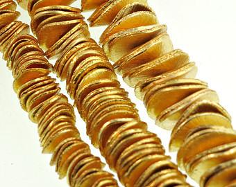 gold wavy spacer beads
