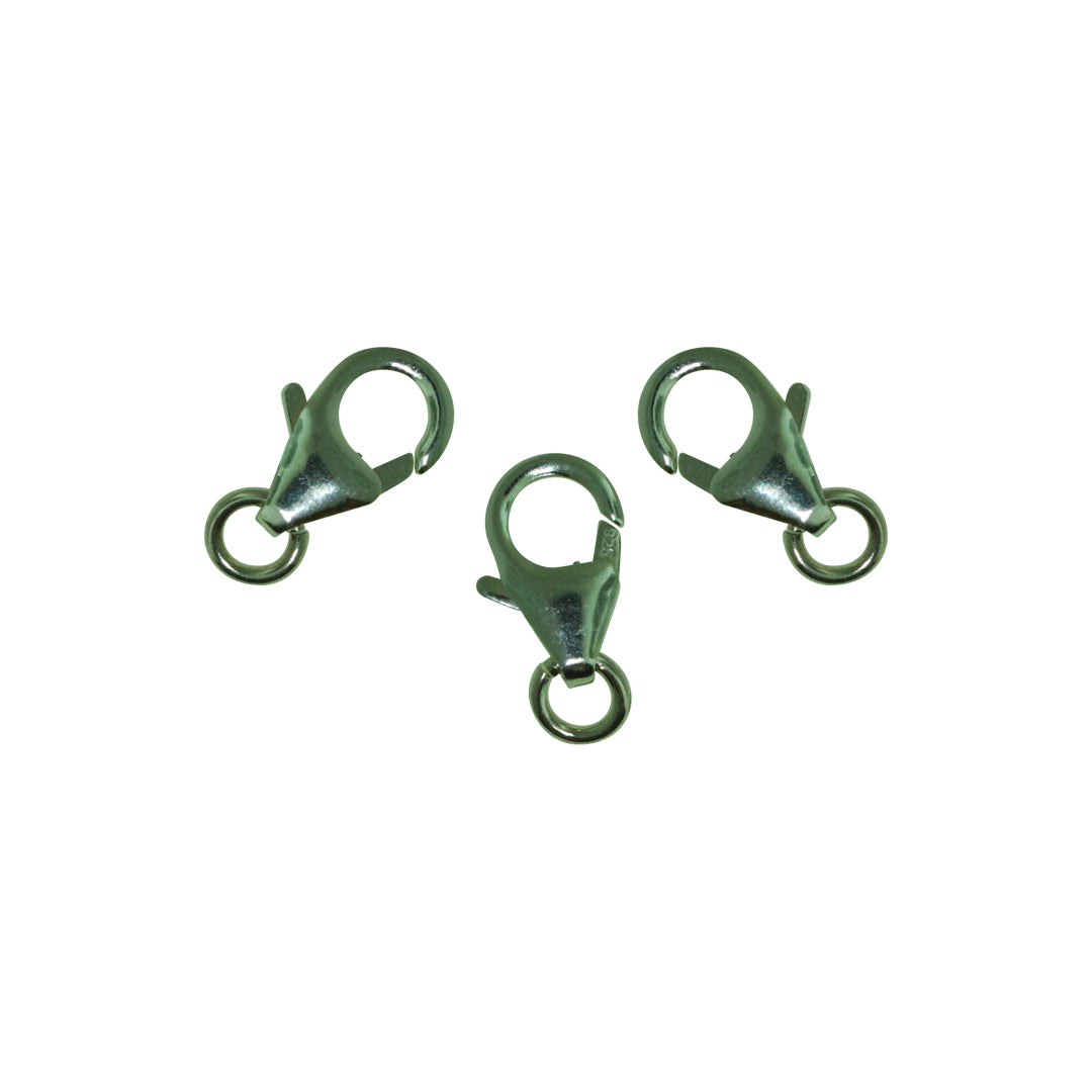 Lobster Clasp -Sterling Silver Lobster Clasp Pear Shape 4 Sizes Price Per 5 Pcs