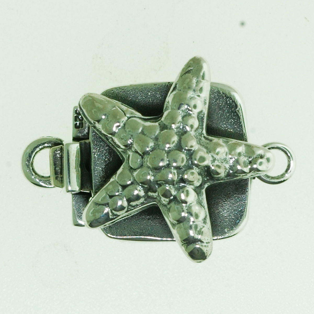 Boxs024 - Sterling Silver Star Fish Box Clasp Square Shape